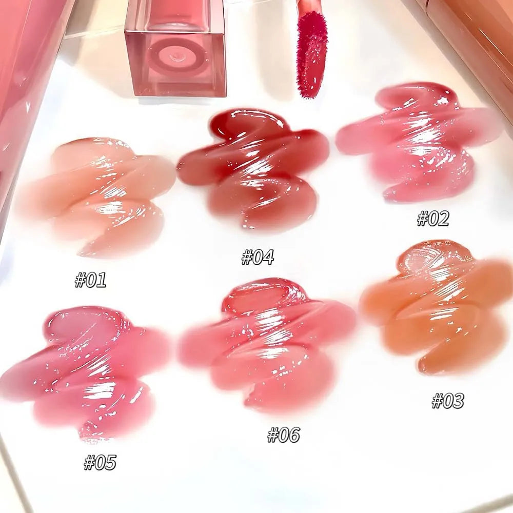 Nude Shimmer Mirror Lip Gloss | Hydrating Jelly Glaze Mirror Lip Gloss QXL