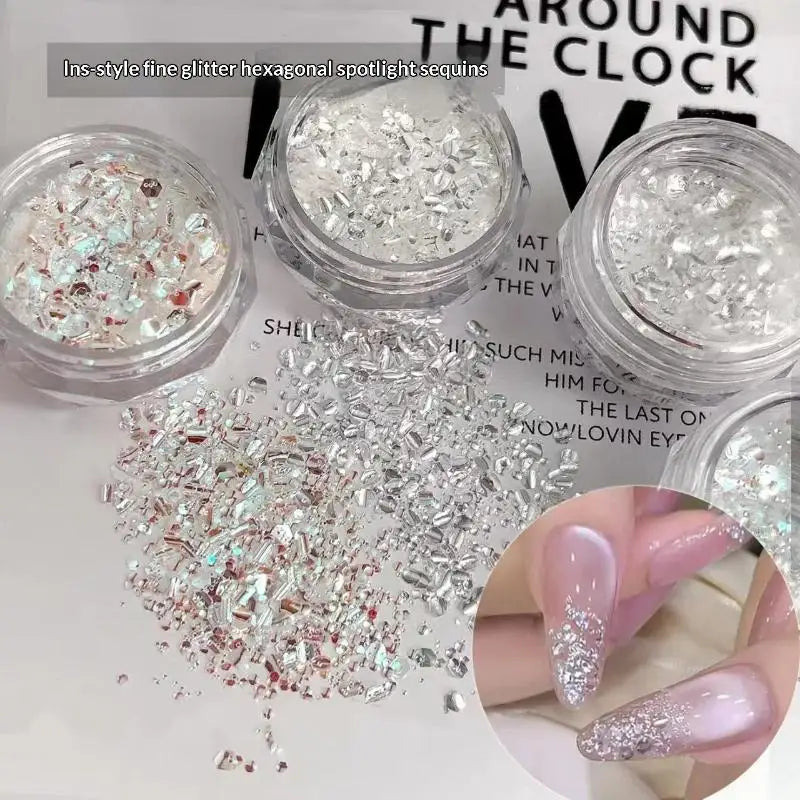 Glitter Nail Art Sequins | DIY Multicolor Nail Design Set Nail Art Sequins QXL