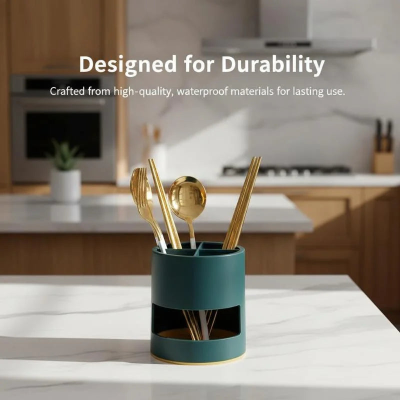 Toothbrush & Toothpaste Holder with 2 Cups | Bathroom Organizer Toothbrush Holder QXL