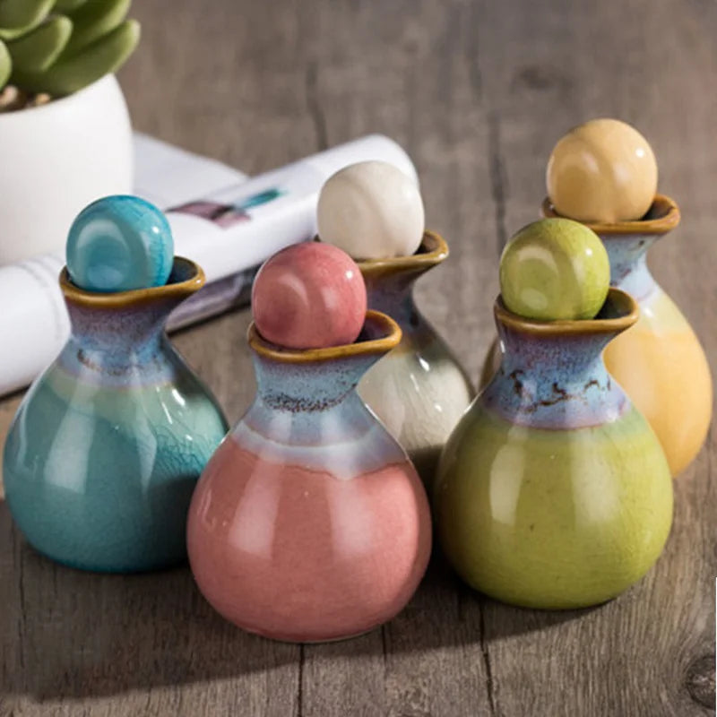 60ml Ice Crack Ceramic Essential Oil Bottle | Aromatherapy Jar Ceramic Aromatherapy Bottle QXL