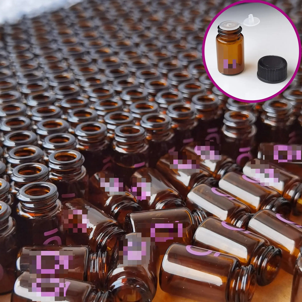 2ml Amber Glass Essential Oil Vials | 10/20/50-Pack Mini Bottles Essential Oil Vials QXL
