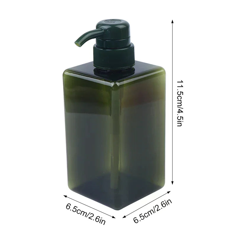 450ml Square Refillable Pump Bottle for Lotion & Shampoo Pump Dispenser Bottle QXL