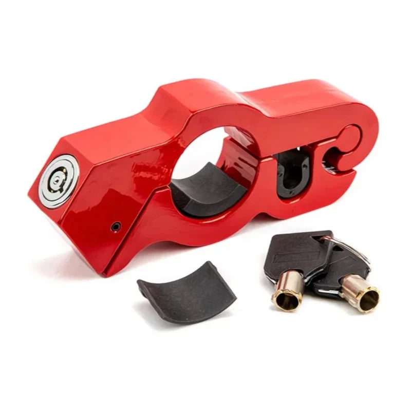 Cut-Resistant Motorcycle Handlebar Lock | Universal Heavy Duty Motorcycle Handlebar Lock QXL Red