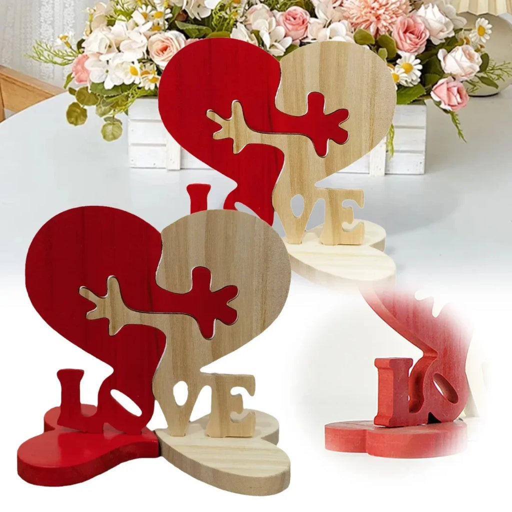 Wooden Linked Heart Ornament | Wedding & Valentine's Décor Wooden Heart Ornament QXL