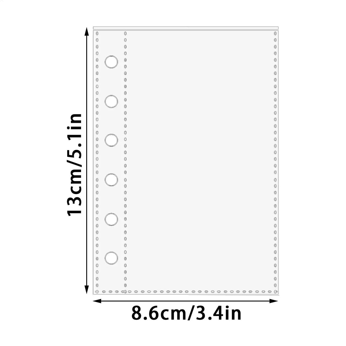 10-Pack A7 6-Ring Clear Sheet Protectors | Binder Refills Sheet Protectors QXL