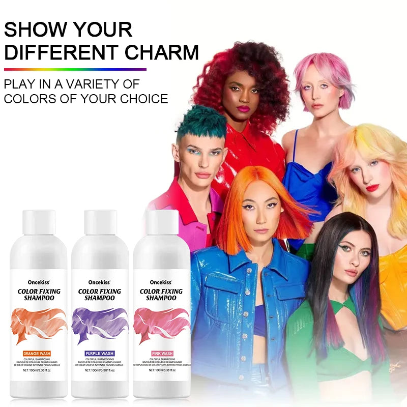 Semi-Permanent Hair Color Shampoo | Vibrant Shine & Moisture Hair Color Shampoo QXL