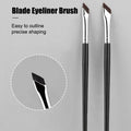 2-in-1 Ultra-Thin Eyeliner & Angled Eyebrow Brush Set (2 Pc) Eyeliner Eyebrow Brush QXL black