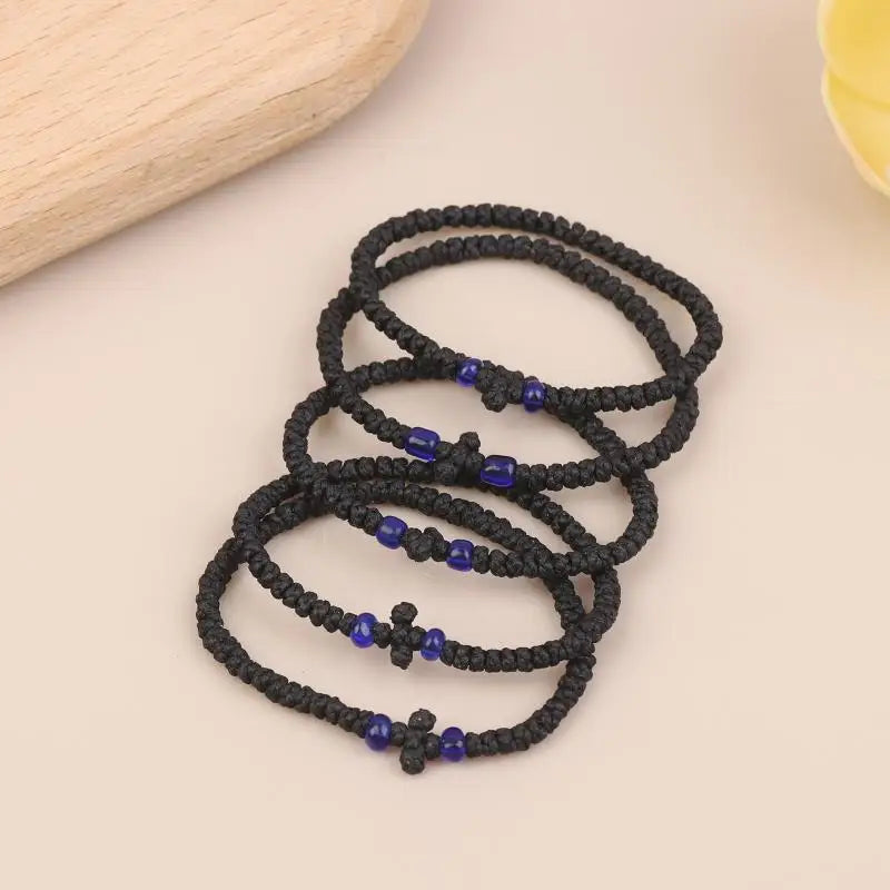 Greek Orthodox Handmade Prayer Rope Bracelet | 1 or 5 Pack Prayer Rope Bracelet QXL 04 5pcs