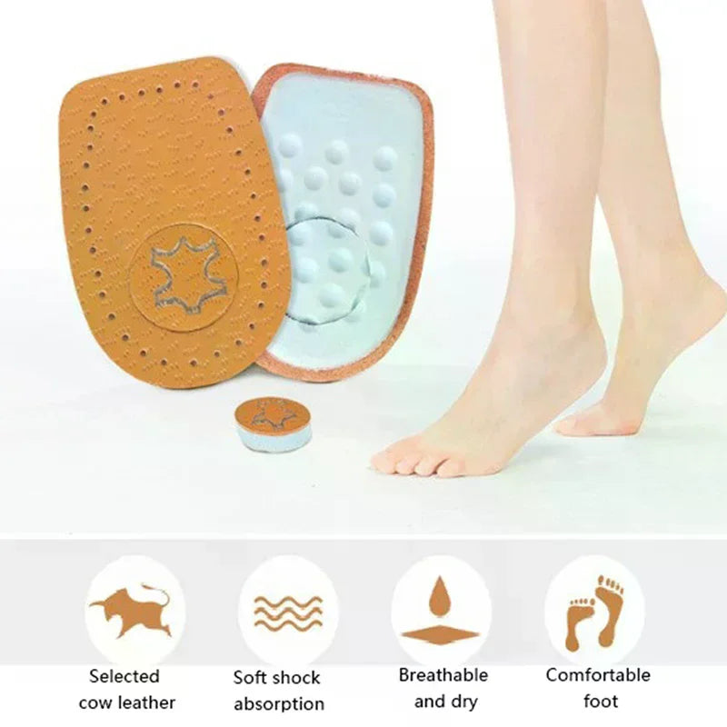 2-Pack Leather Heel Lift Insoles | Arch Support Shoe Cushions Heel Lift Insole QXL