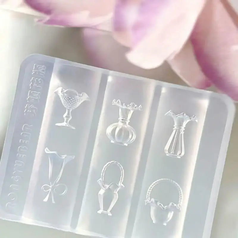 3D Flower Vase Silicone Nail Art Mold | DIY Nail Design Nail Art Mold QXL