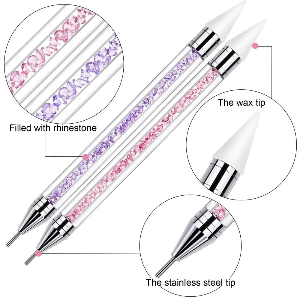 Dual-Head Rhinestone Picker Wax Dotting Pen | Nail Art Tool Nail Art Dotting Pen QXL