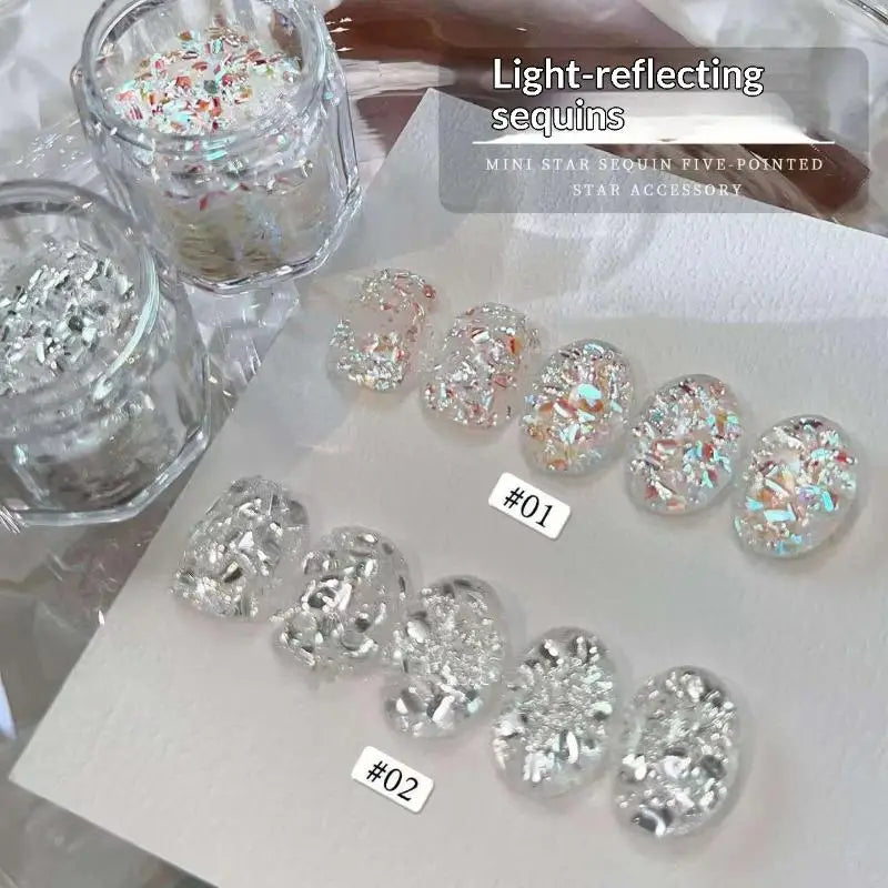 Glitter Nail Art Sequins | DIY Multicolor Nail Design Set Nail Art Sequins QXL