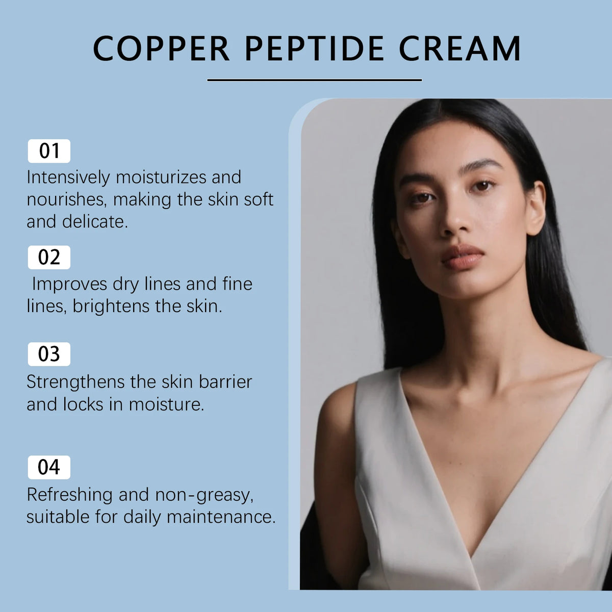 Hoygi Copper Peptide Face Cream | GHK-Cu Anti-Aging Moisturizer Peptide Face Cream QXL