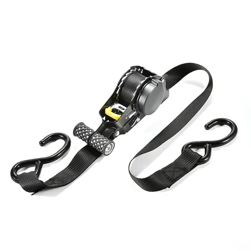 Retractable Auto Ratchet Strap 680KG | Motorcycle Tie-Down Ratchet Tie-Down Strap QXL