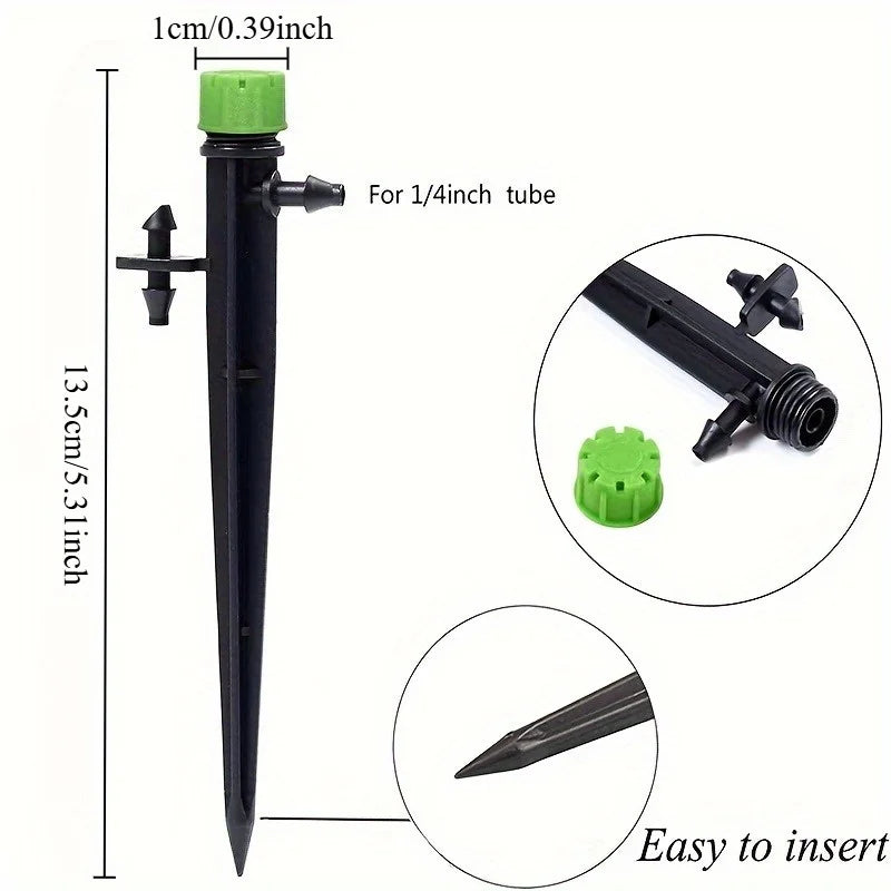 10-Pack 360° Adjustable Drip Emitters on Stake for Flower Beds Drip Irrigation Emitters QXL