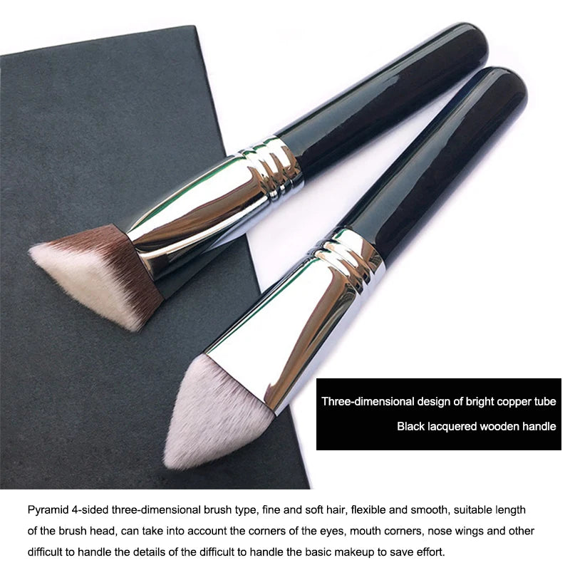 MOZHOU Kabuki Foundation Brush | Vegan Synthetic Tapered Foundation Makeup Brush QXL