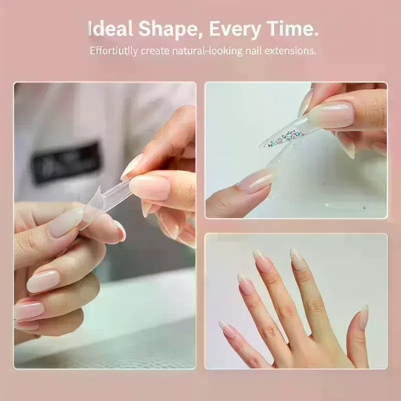 140-Pc Dual Form French Nail Extension Kit | DIY Manicure Nail Extension Forms QXL