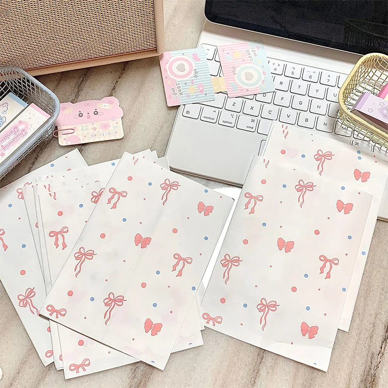 50-Pack Pink Bow Gift Paper Bags 12×17cm | Jewelry & Crafts Gift Paper Bags QXL