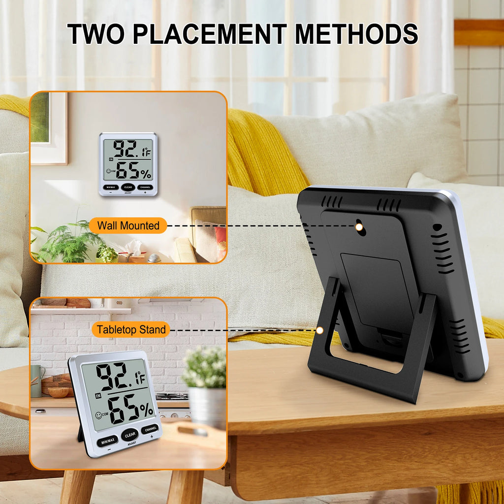 Large Screen Indoor Thermometer Hygrometer | Urageuxy °C/°F Thermometer Hygrometer QXL