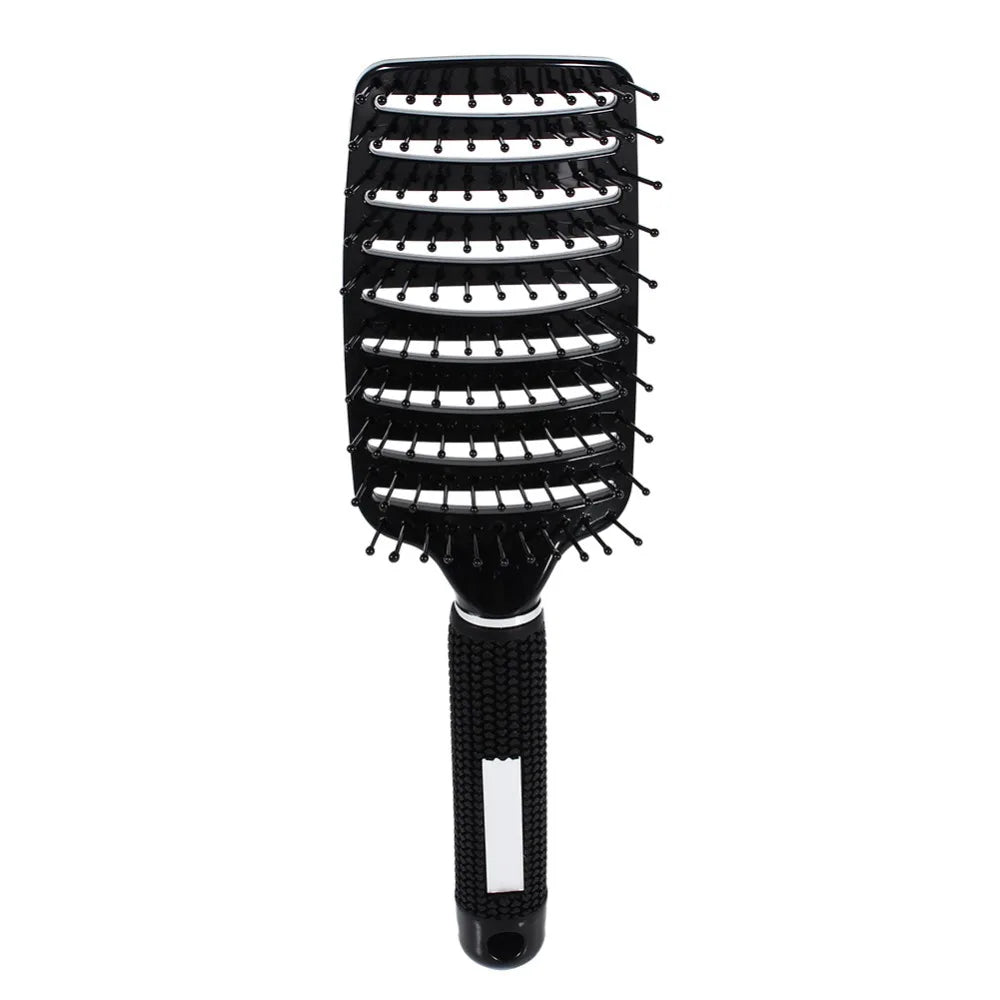 Anti-Static Curved Vent Hair Comb | Wide Tine Detangler Hair Detangling Comb QXL Black