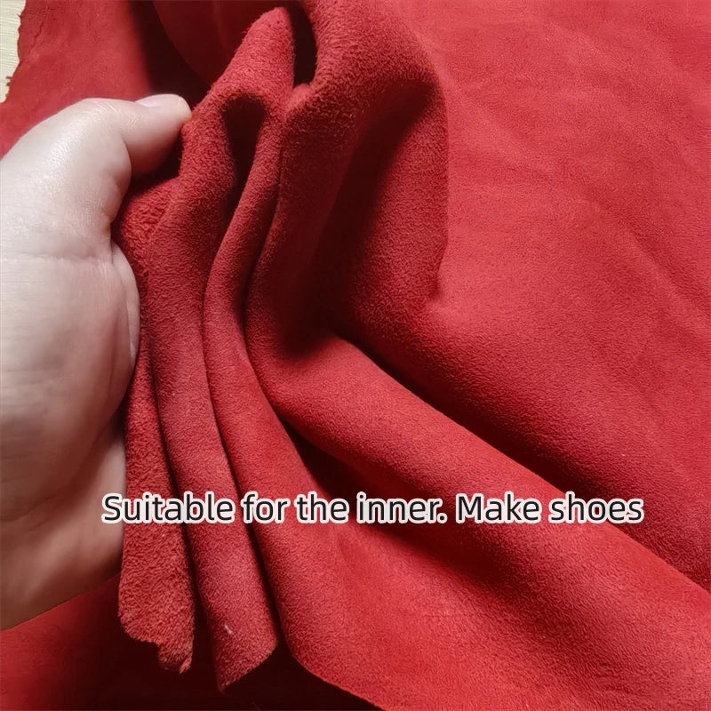Red Frosted Sheepskin Leather 0.8–1mm | DIY Craft Fabric Leather Craft Fabric QXL