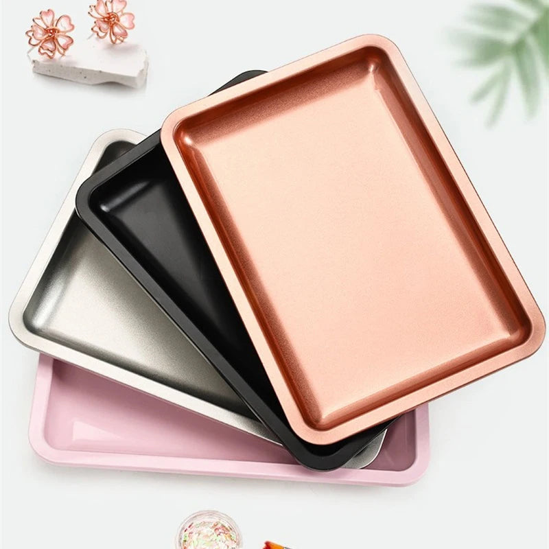 Stainless Steel Nail Art Tray | Polish & False Nail Organizer Nail Art Storage Tray QXL