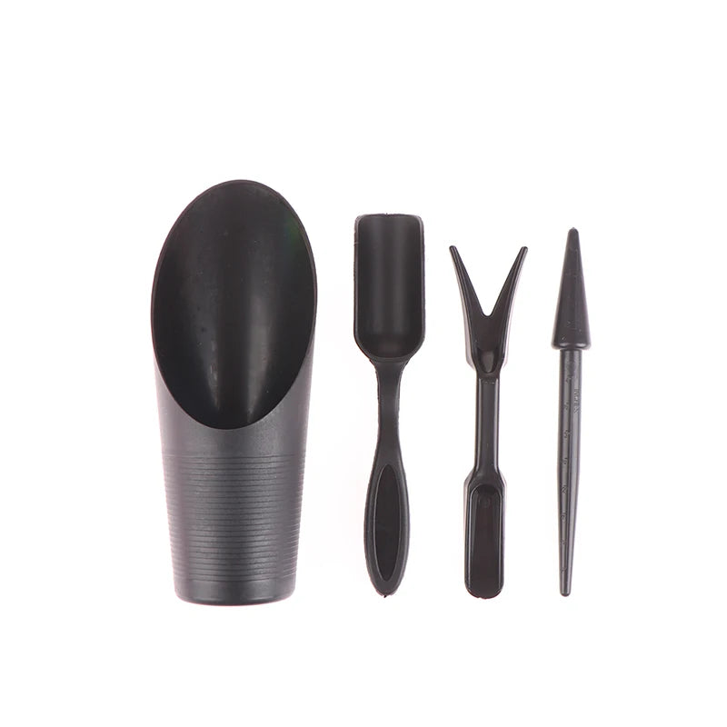 4-Piece Garden Planting Kit | Sowing Shovel & Bonsai Tools Garden Planting Tools QXL Black