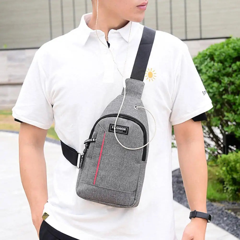 Men's Waterproof Nylon Crossbody Sling Bag | Travel Chest Pack Crossbody Sling Bag QXL