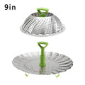 Foldable Stainless Steel Steamer Basket Set – 9" & 11" | 2-Pack Steamer Basket Set QXL 9inch