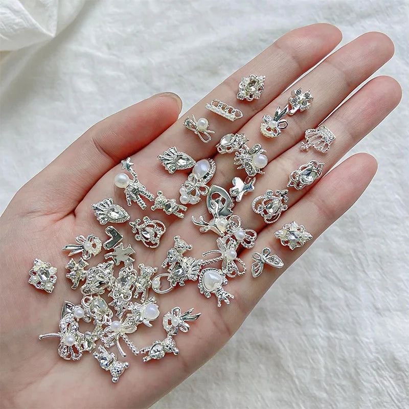 10-Pack 3D Japanese Alloy Nail Charms | Bow & Butterfly Nail Art Charms QXL