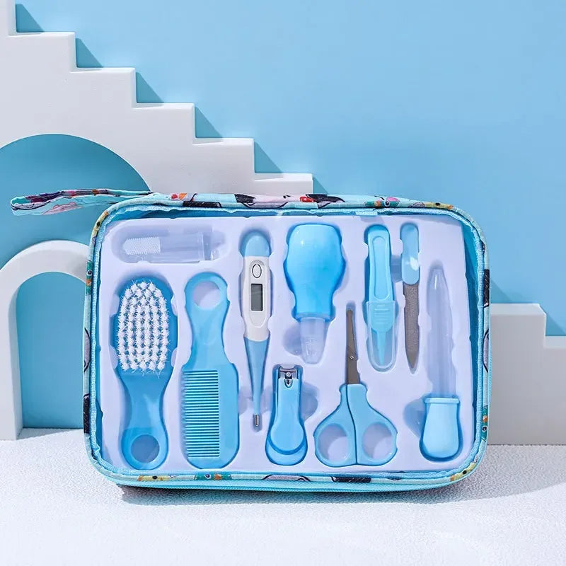 10-Piece Newborn Baby Grooming Kit – Nail Clipper & Comb Set Baby Grooming Kit QXL B381 -10 blue