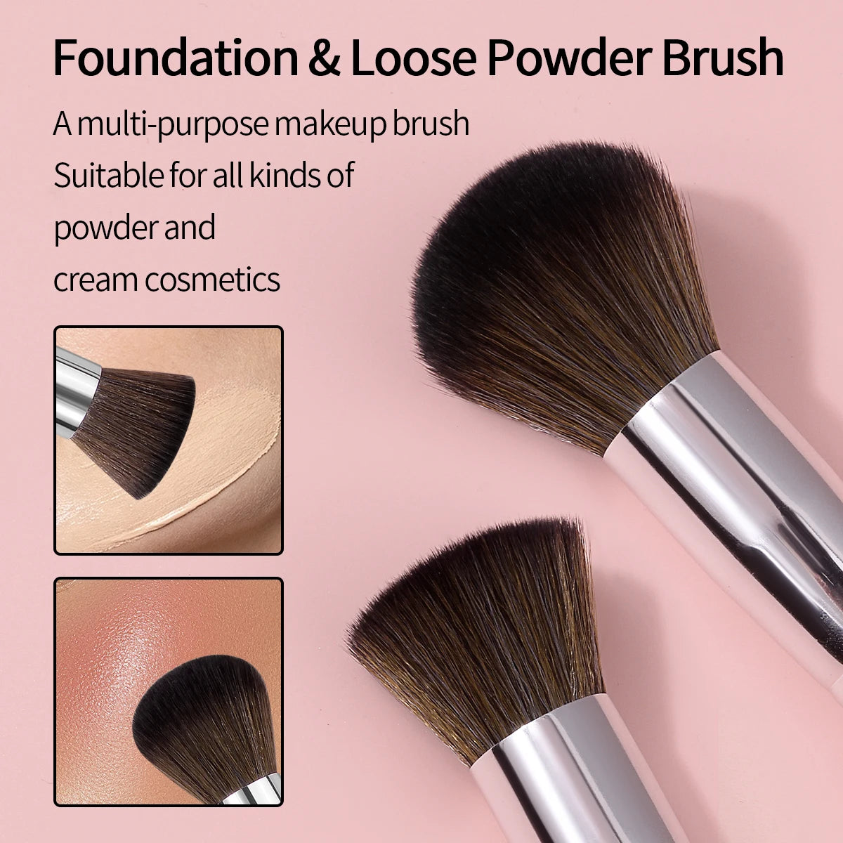 KOSSHOW Dual-Ended Makeup Brush | Foundation & Powder Dual-Ended Makeup Brush QXL