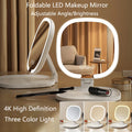 Foldable LED Lighted Makeup Mirror | 3 Color Vanity Mirror LED Vanity Mirror QXL No light Pink
