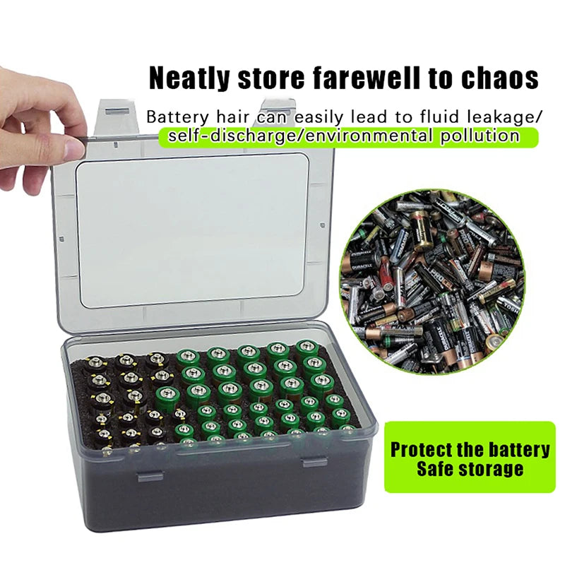 54-Slot AA AAA Battery Storage Organizer Box & Dispenser Battery Storage Organizer QXL