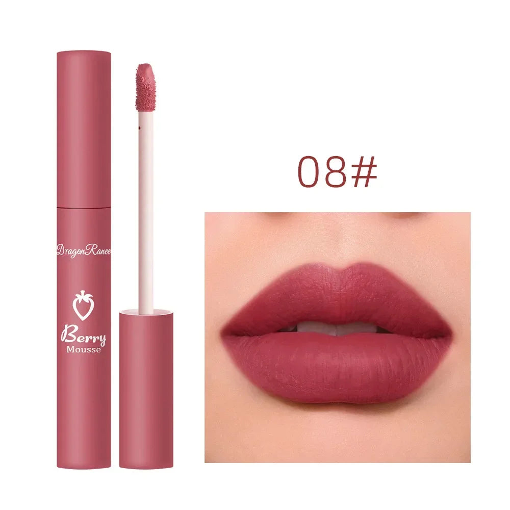 Nude Matte Lip Gloss 12 Colors | Velvet Waterproof Lipstick Matte Lip Gloss QXL 08