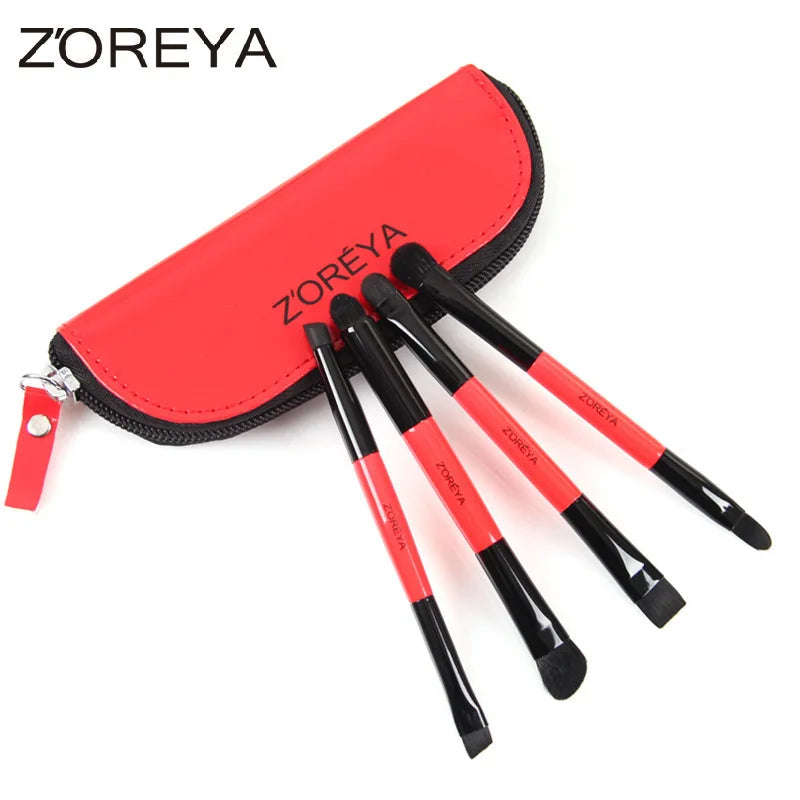 ZOREYA 4-Piece Colorful Makeup Brush Set | Horsehair Gift Makeup Brush Set QXL