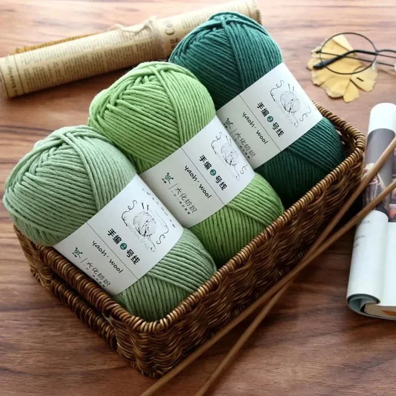 100g 6-Ply Milk Cotton Yarn Ball | Worsted Knitting & Crochet Craft Yarn QXL