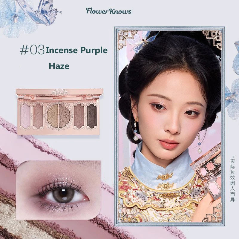 Flower Knows Chocolate Shop Eyeshadow Palette – Shimmer Matte Eyeshadow Palette QXL 03 Purple
