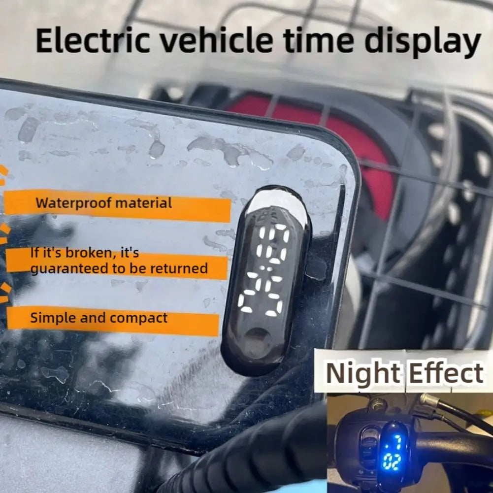 Waterproof LED Digital Clock for Motorcycle & Scooter Motorcycle LED Clock QXL