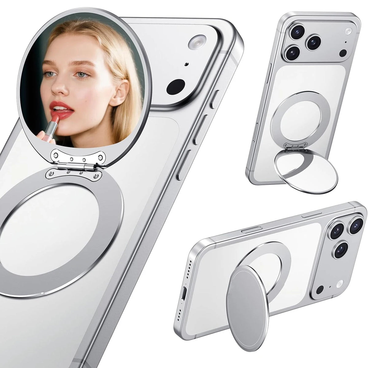 Magnetic Selfie Mirror with Kickstand – Slim Phone Mirror Makeup Mirror QXL