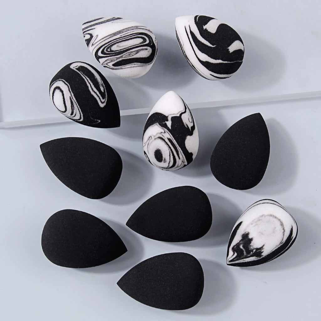 10-Pack Mini Makeup Sponges – Teardrop PU Blend Set Makeup Sponge Set QXL