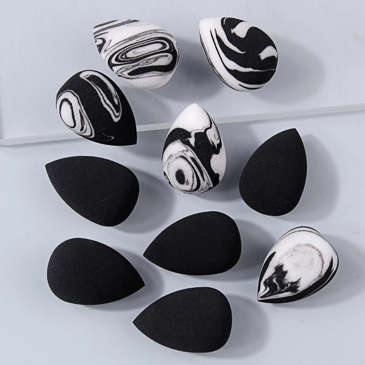 10-Pack Mini Makeup Sponges – Teardrop PU Blend Set Makeup Sponge Set QXL