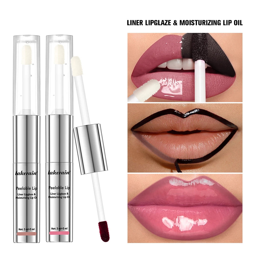 2-in-1 Peel-Off Lip Liner & Moisturizing Lip Oil | 7 Shades Lip Liner & Lip Oil QXL
