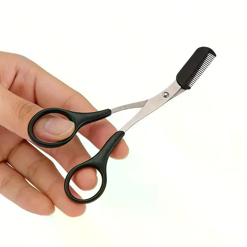 3-Piece Stainless Steel Eyebrow Grooming Kit – Comb, Scissor & Trimmer Eyebrow Grooming Kit QXL