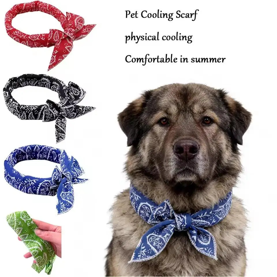 Pet Cooling Scarf for Dogs & Cats | Summer Neck Wrap Bandana Pet Cooling Bandana QXL