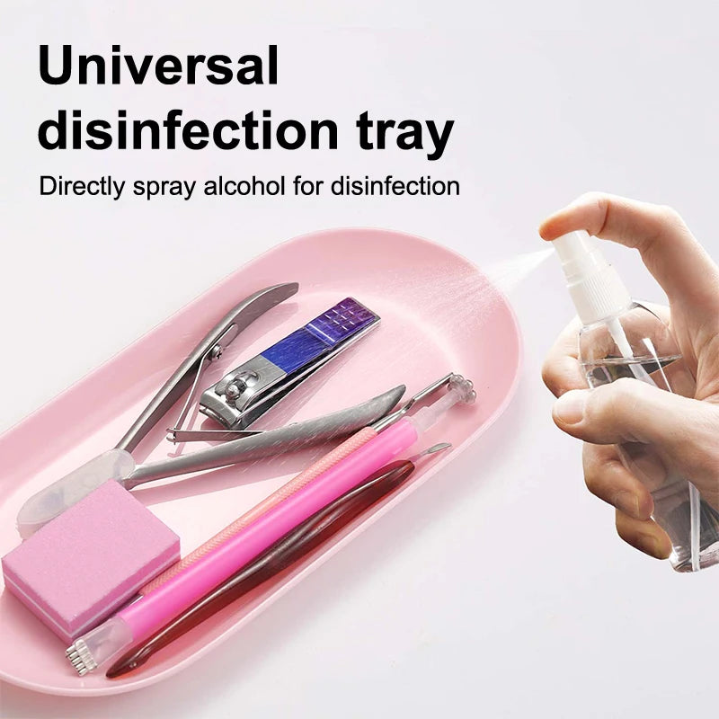 Oval Nail Art Tools Tray | Plastic Manicure Storage Plate Nail Art Storage Tray QXL