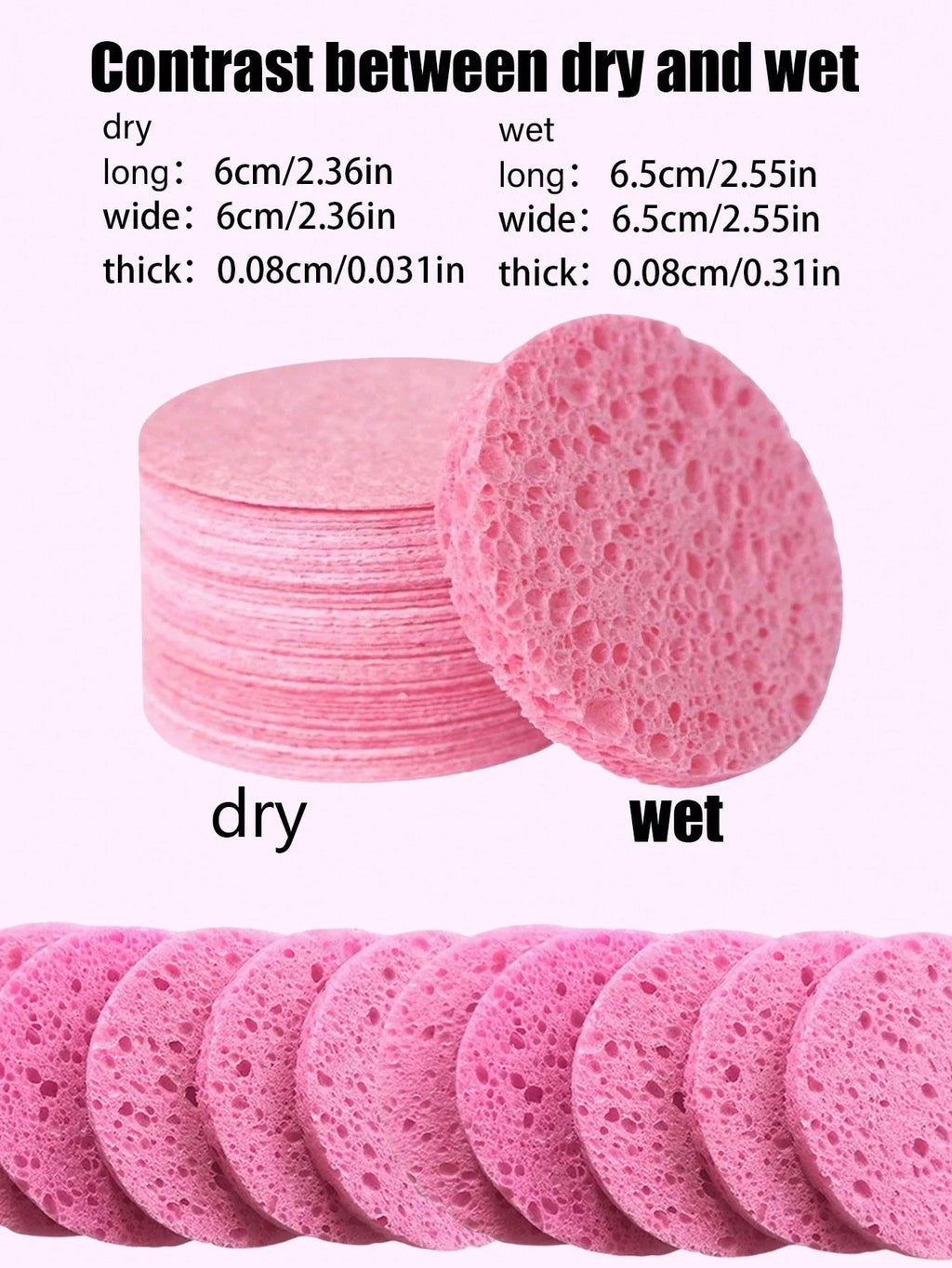 Reusable Compressed Wood Pulp Face Wash Pads – 10/20 Pack Facial Cleansing Pads QXL