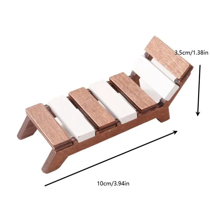 1:12 Miniature Beach Chair Lounger | Dollhouse Furniture Dollhouse Miniature QXL one size