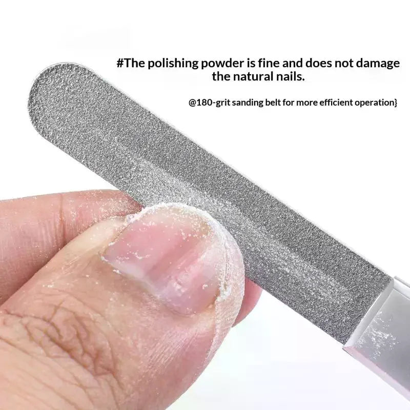 Stainless Steel Diamond Grit Nail File | Dual-Sided + Sleeve Diamond Nail File QXL