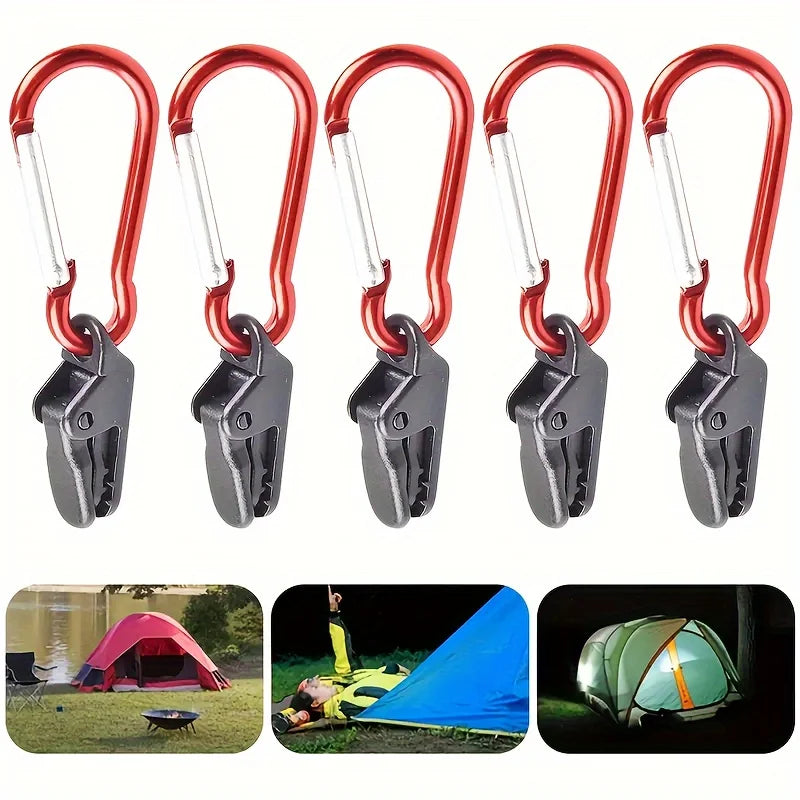 Heavy-Duty Tarp Clips with Carabiner | Windproof Awning Clamps Tarp Clamp Set QXL 5pcs